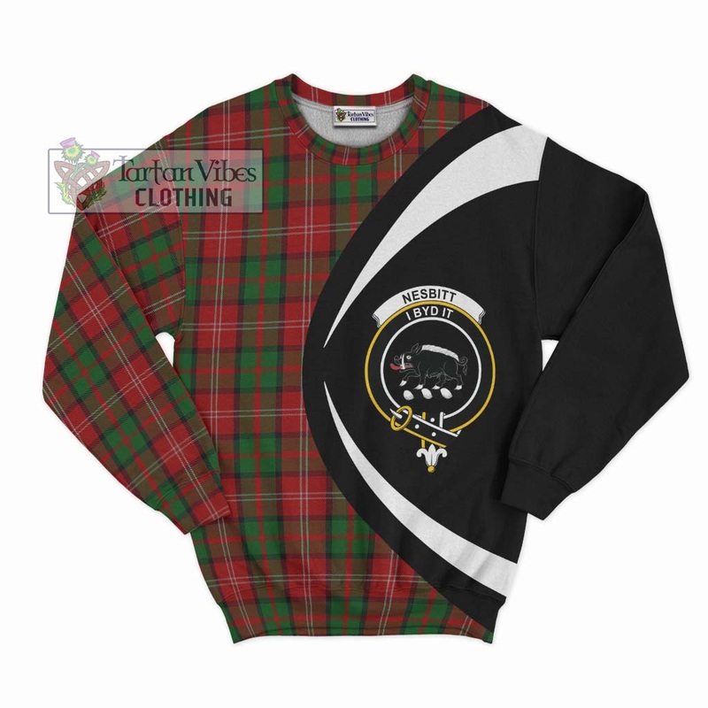Nesbitt Tartan Sweatshirt with Family Crest Circle Style