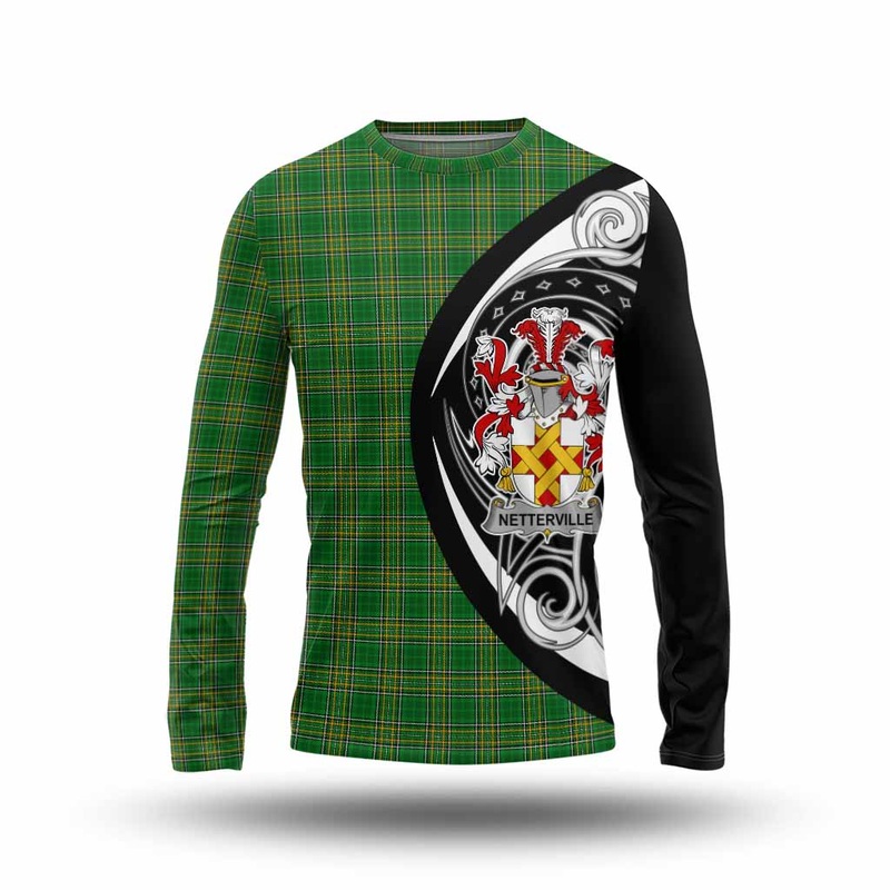 Netterville Irish Clan Long Sleeve T-Shirt Celtic Circle Style