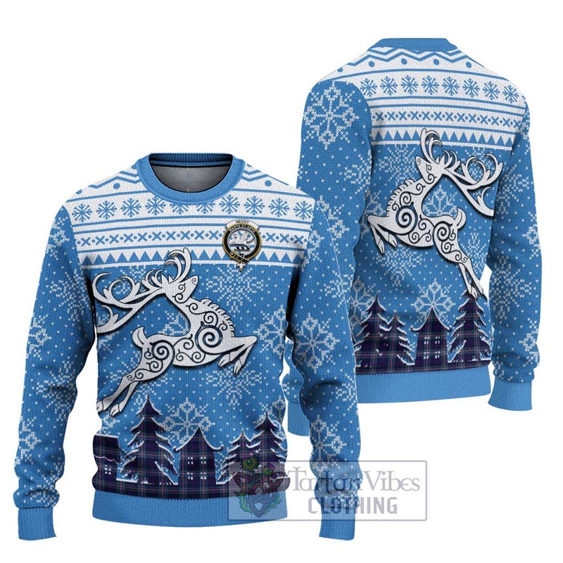 Nevoy Clan Christmas Ugly Sweater Celtic Reindeer Style