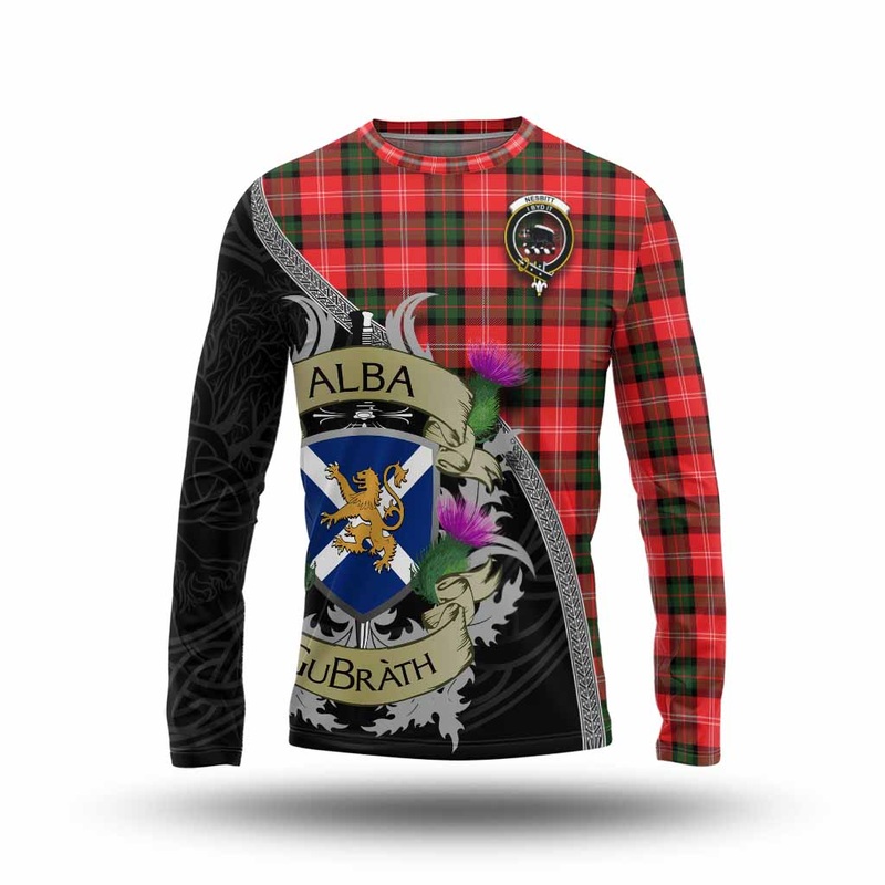 Nesbitt (Nisbet) Tartan Family Crest Long Sleeve T-Shirt Lion Rampant Royal Thistle Shield Celtic Inspired