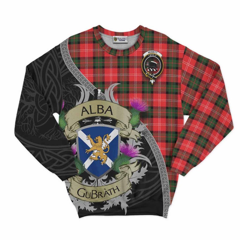 Nesbitt (Nisbet) Tartan Family Crest Sweatshirt Lion Rampant Royal Thistle Shield Celtic Inspired