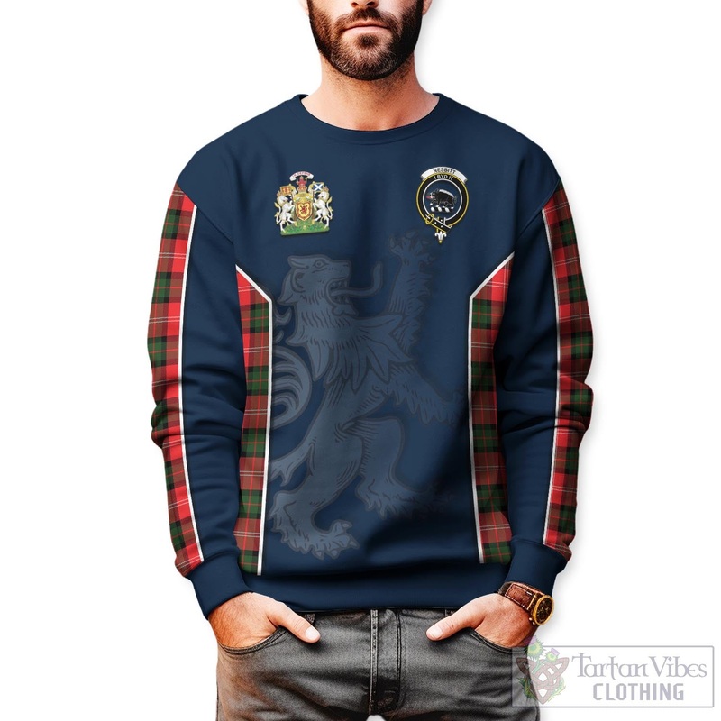 Nesbitt (Nisbet) Tartan Sweater with Family Crest and Lion Rampant Vibes Sport Style