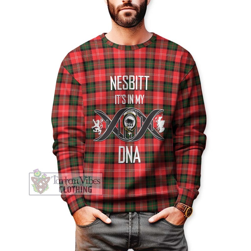 Nesbitt (Nisbet) Tartan Sweatshirt with Family Crest DNA In Me Style
