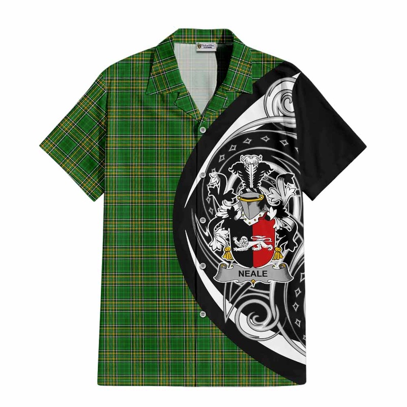 Neale Irish Clan Short Sleeve Button Shirt Celtic Circle Style