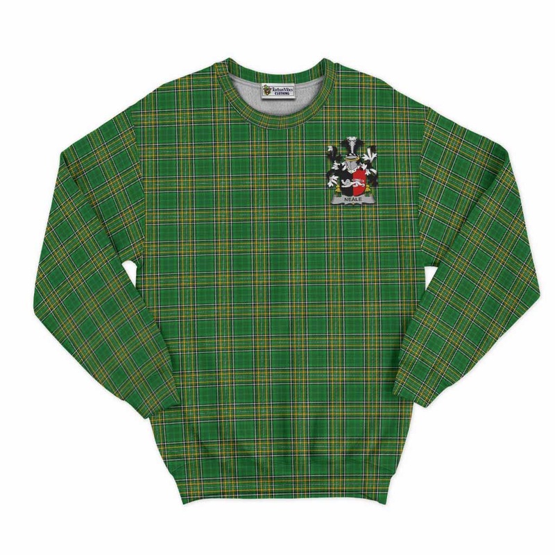 Neale Irish Clan Tartan Sweatshirt with Coat of Arms
