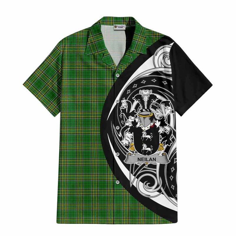 Neilan Irish Clan Short Sleeve Button Shirt Celtic Circle Style