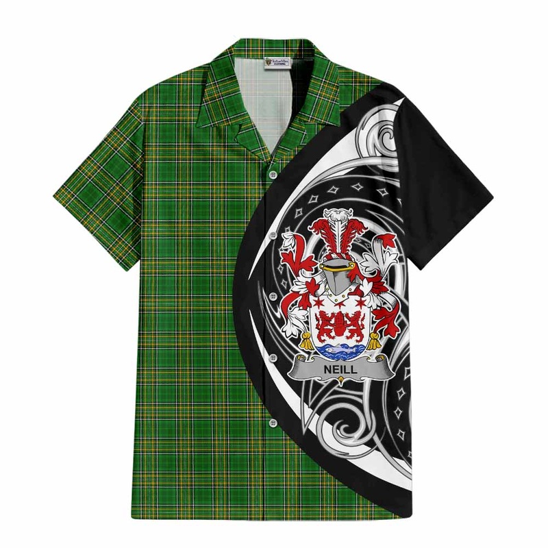 Neill Irish Clan Short Sleeve Button Shirt Celtic Circle Style