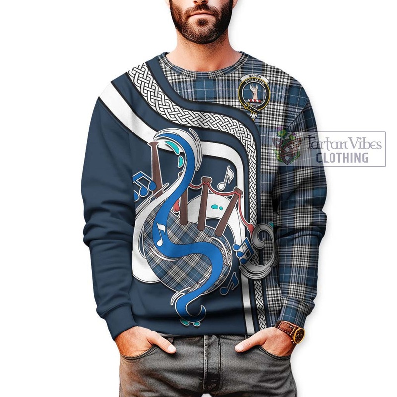 Napier Modern Tartan Sweatshirt with Epic Bagpipe Style