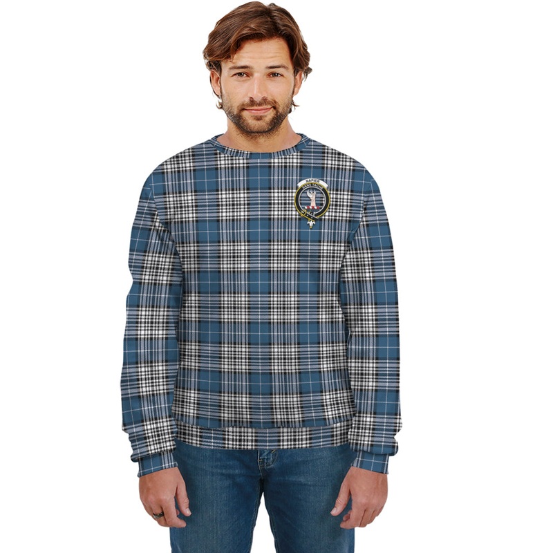 Napier Modern Tartan Sweatshirt with Family Crest