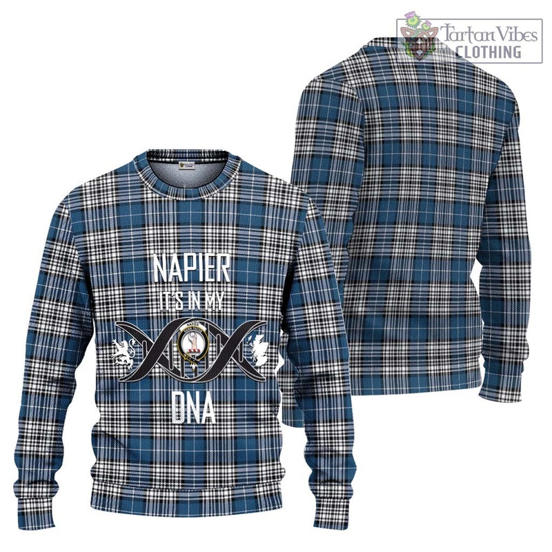 Napier Modern Tartan Ugly Sweater with Family Crest DNA In Me Style