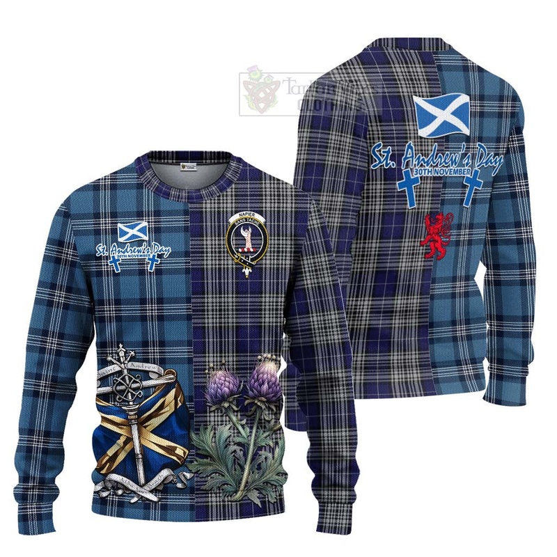 Napier Tartan Knitted Sweater Happy St. Andrew's Day Half Tartan Style