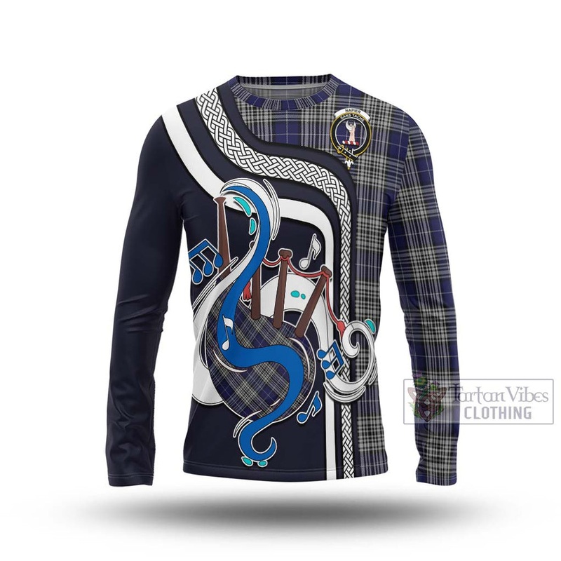 Napier Tartan Long Sleeve T-Shirt with Epic Bagpipe Style