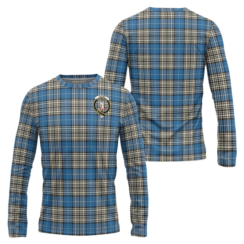 Napier Ancient Tartan Long Sleeve T-Shirt with Family Crest