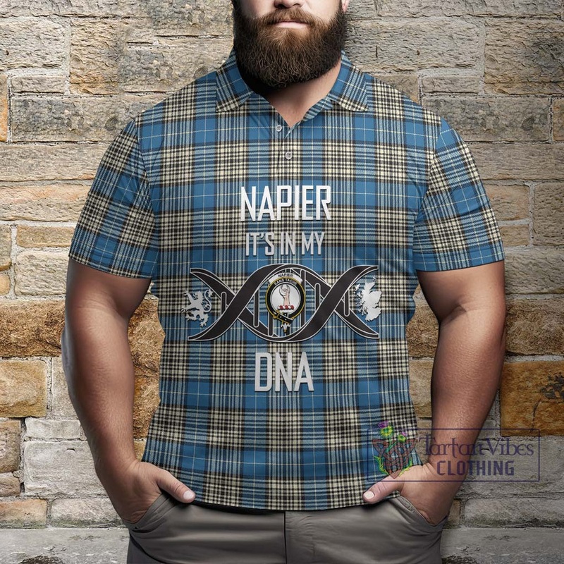 Napier Ancient Tartan Polo Shirt with Family Crest DNA In Me Style