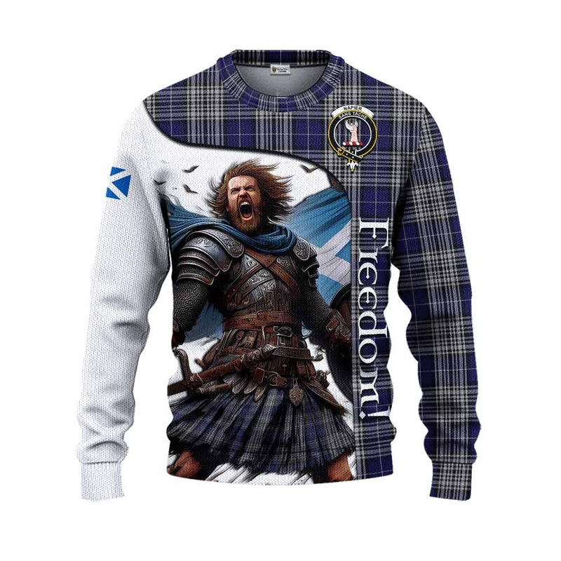 Napier Crest Tartan Knitted Sweater Inspired by the Freedom of Scottish Warrior