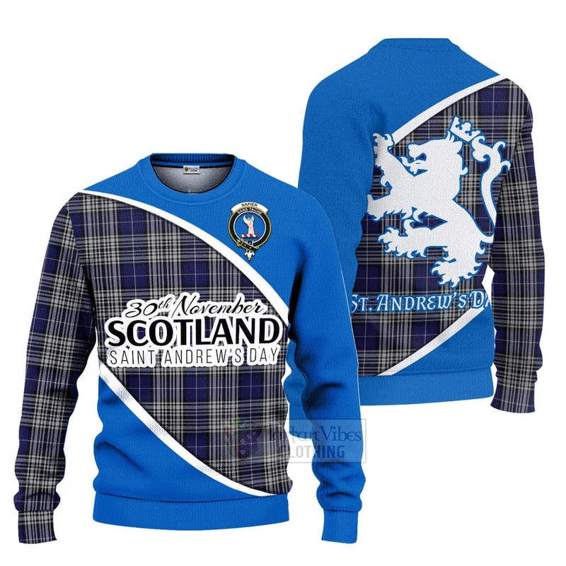 Napier Family Crest Tartan Ugly Sweater Celebrate Saint Andrew's Day in Style