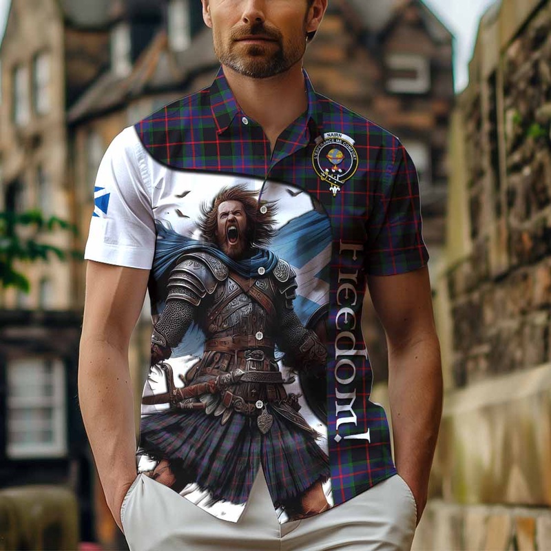 Nairn Crest Tartan Short Sleeve Button Shirt Inspired by the Freedom of Scottish Warrior