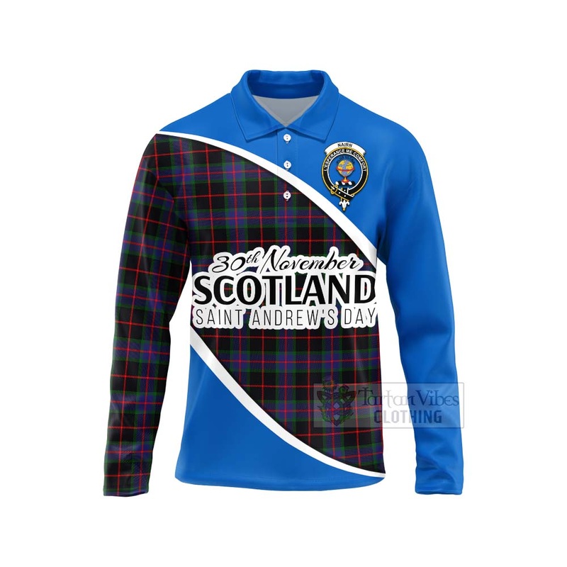 Nairn Family Crest Tartan Long Sleeve Polo Shirt Celebrate Saint Andrew's Day in Style