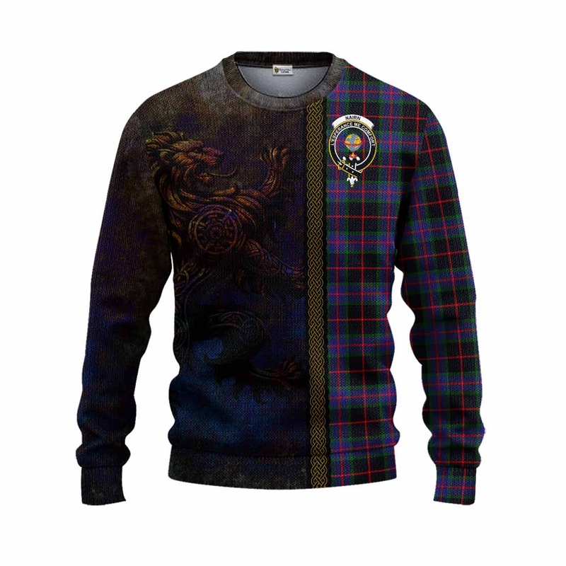 Nairn Tartan Family Crest Knitted Sweater Alba Gu Brath Be Brave Lion Ancient Style