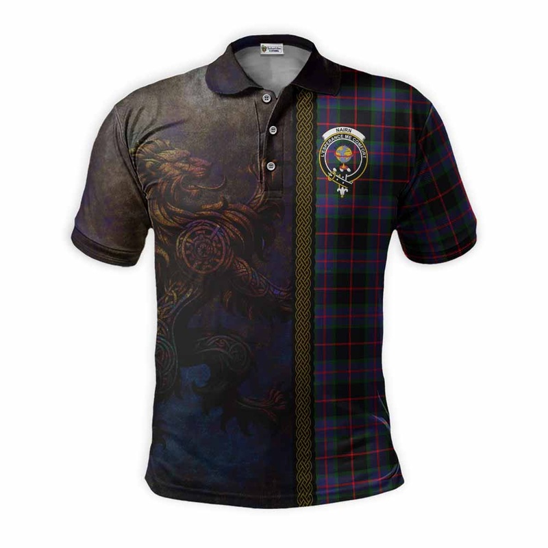 Nairn Tartan Family Crest Polo Shirt Alba Gu Brath Be Brave Lion Ancient Style