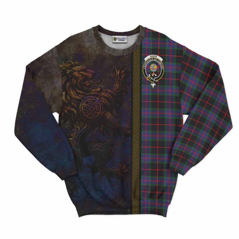 Nairn Tartan Family Crest Sweatshirt Alba Gu Brath Be Brave Lion Ancient Style