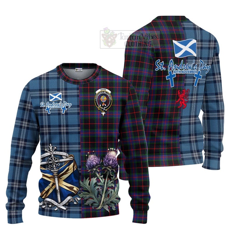 Nairn Tartan Knitted Sweater Happy St. Andrew's Day Half Tartan Style