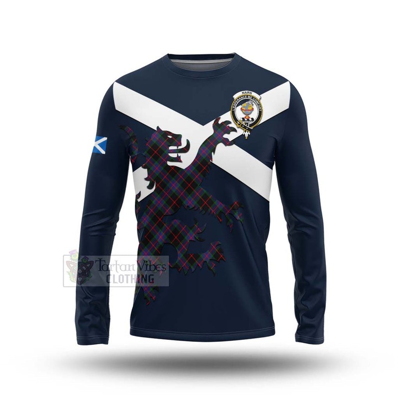 Nairn Tartan Lion Rampant Long Sleeve T-Shirt  Proudly Display Your Heritage with Alba Gu Brath and Clan Name
