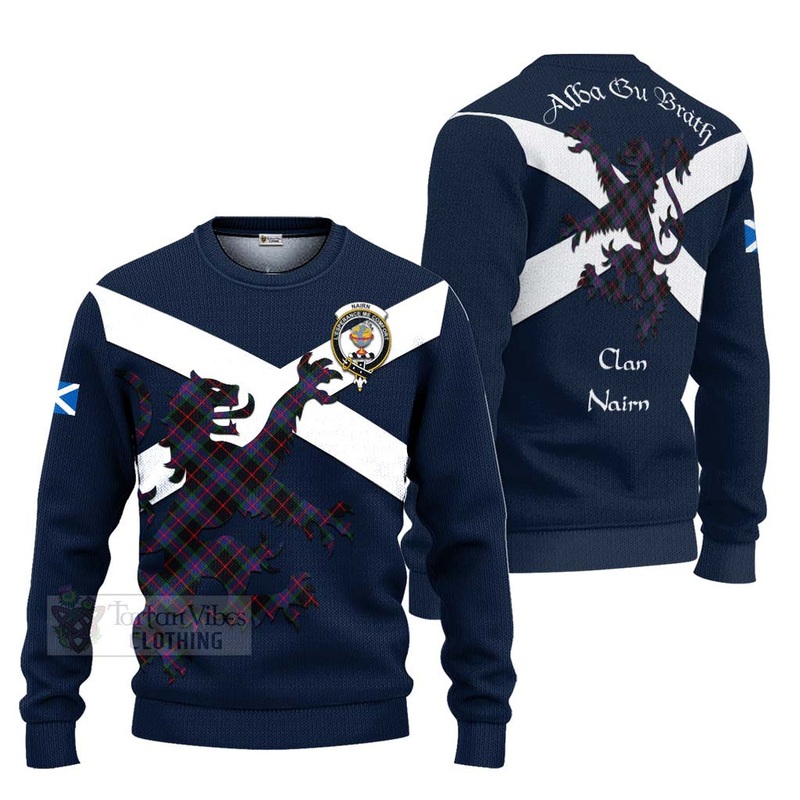 Nairn Tartan Lion Rampant Ugly Sweater Proudly Display Your Heritage with Alba Gu Brath and Clan Name