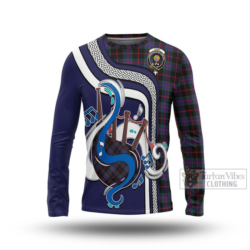Nairn Tartan Long Sleeve T-Shirt with Epic Bagpipe Style