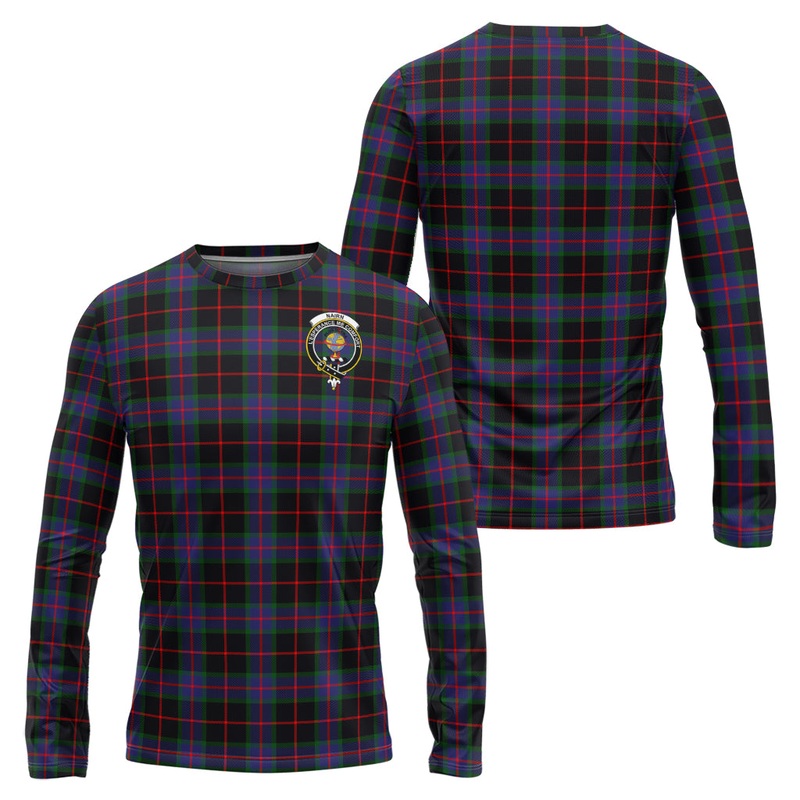 Nairn Tartan Long Sleeve T-Shirt with Family Crest