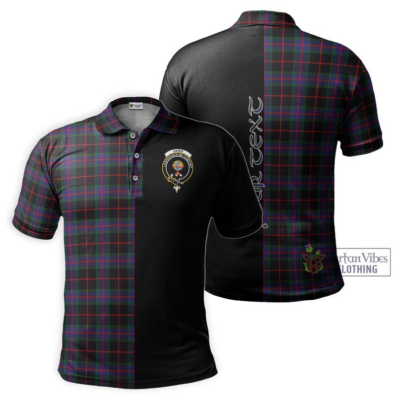Nairn Tartan Polo Shirt with Family Crest and Half Of Me Style