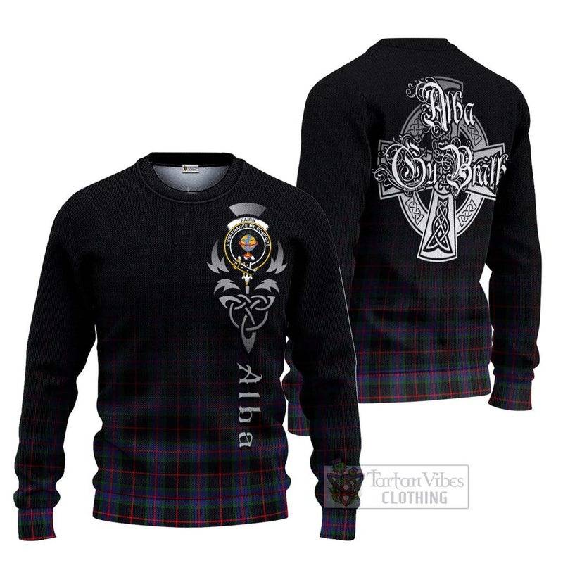 Nairn Tartan Ugly Sweater Featuring Alba Gu Brath Family Crest Celtic Inspired