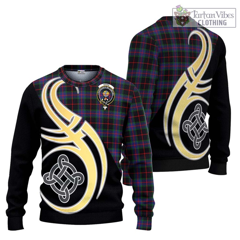 Nairn Tartan Ugly Sweater with Family Crest and Celtic Symbol Style