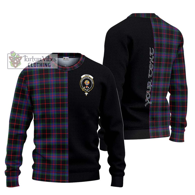 Nairn Tartan Ugly Sweater with Family Crest and Half Of Me Style