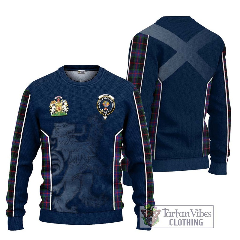 Nairn Tartan Ugly Sweater with Family Crest and Lion Rampant Vibes Sport Style