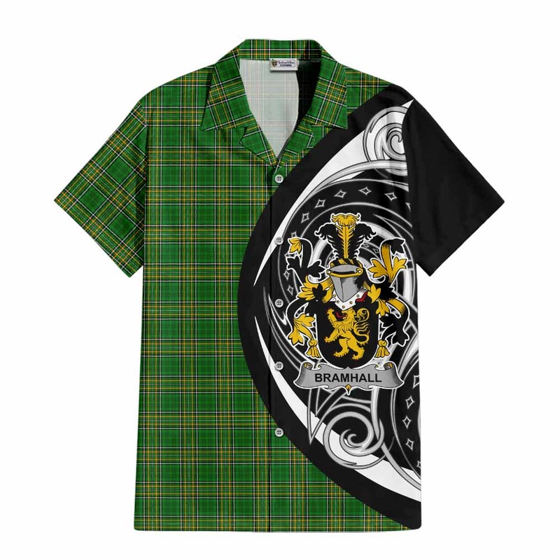 Bramhall Irish Clan Short Sleeve Button Shirt Celtic Circle Style
