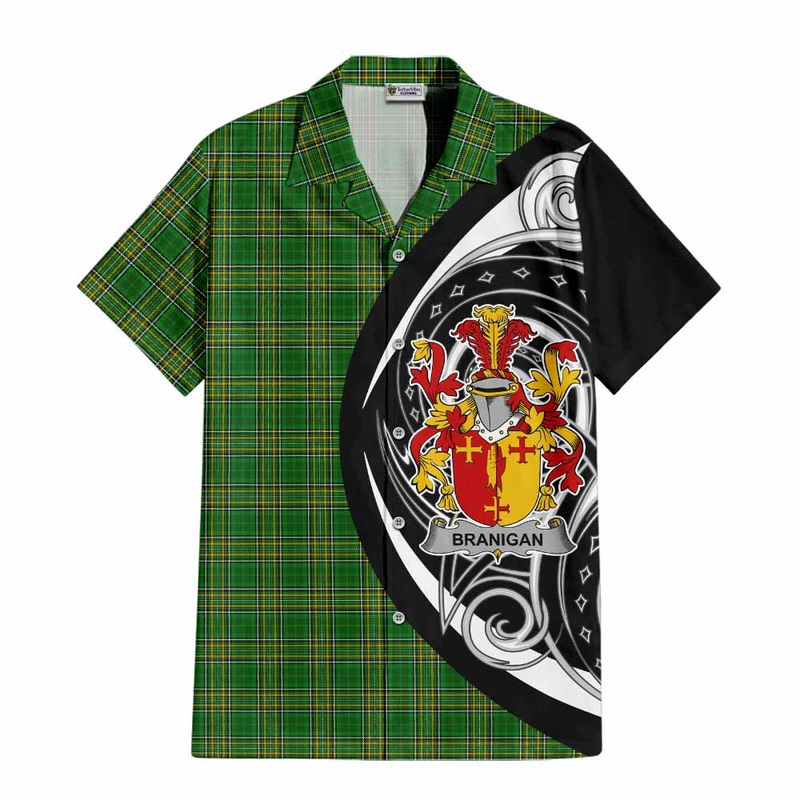 Branigan Irish Clan Short Sleeve Button Shirt Celtic Circle Style
