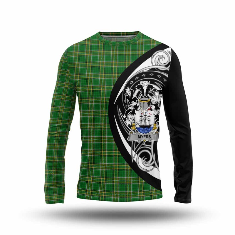 Myers Irish Clan Long Sleeve T-Shirt Celtic Circle Style