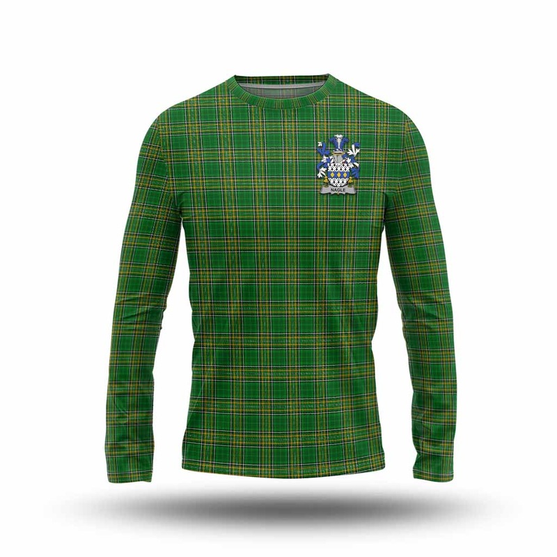 Nagle Irish Clan Tartan Long Sleeve T-Shirt with Coat of Arms