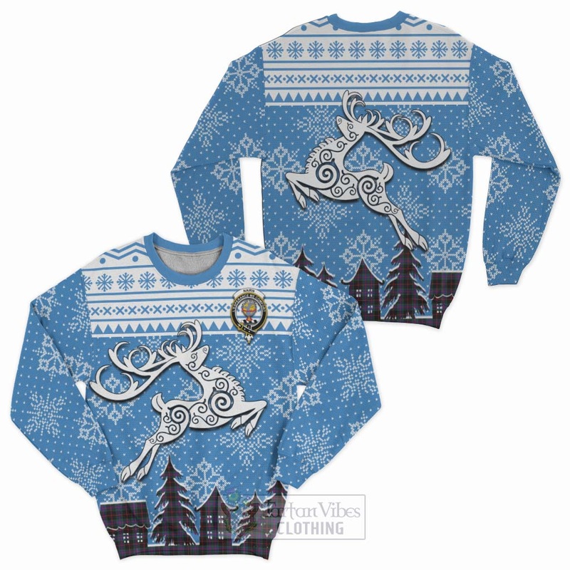 Nairn Clan Christmas Sweatshirt Celtic Reindeer Style