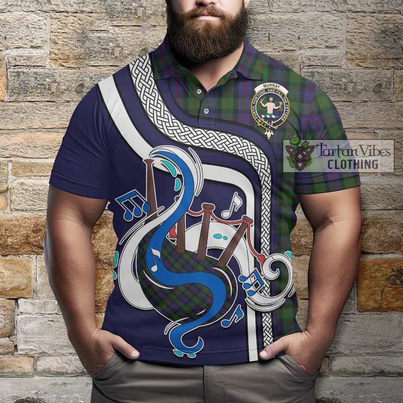 Murray Tartan Polo Shirt with Epic Bagpipe Style