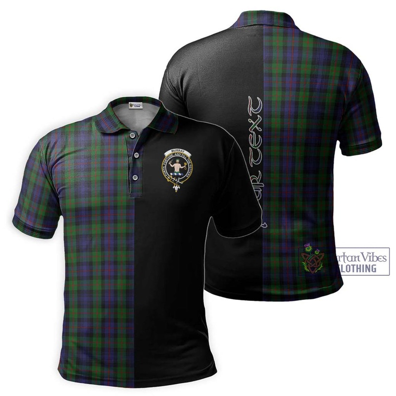 Murray Tartan Polo Shirt with Family Crest and Half Of Me Style