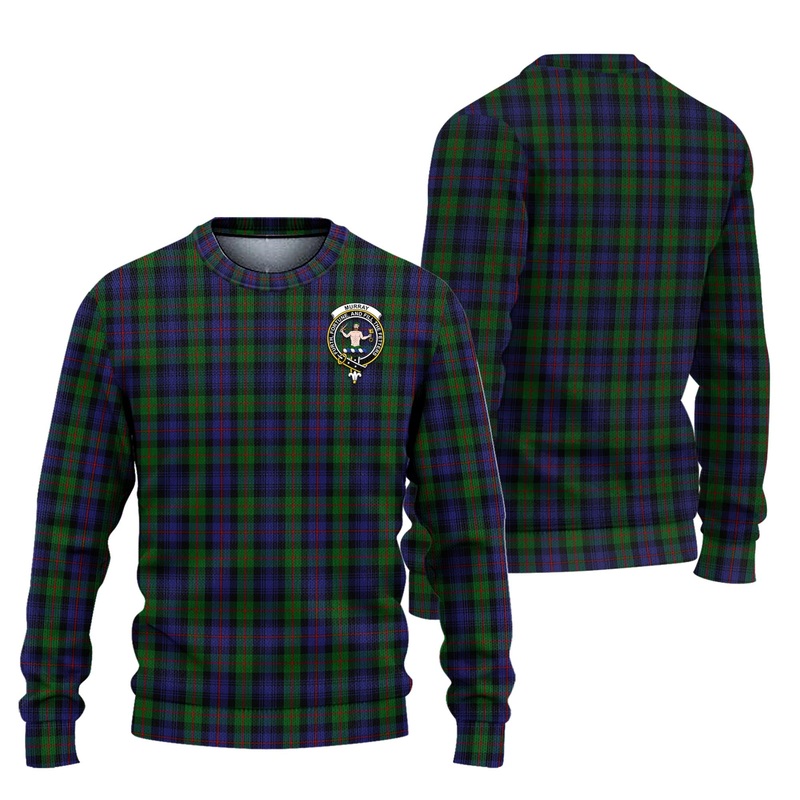 Murray Tartan Ugly Sweater with Family Crest