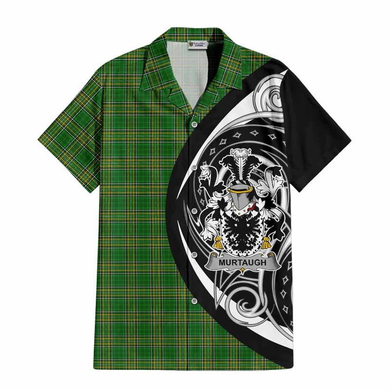 Murtaugh Irish Clan Short Sleeve Button Shirt Celtic Circle Style