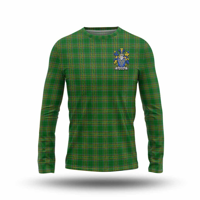 Musgrave Irish Clan Tartan Long Sleeve T-Shirt with Coat of Arms
