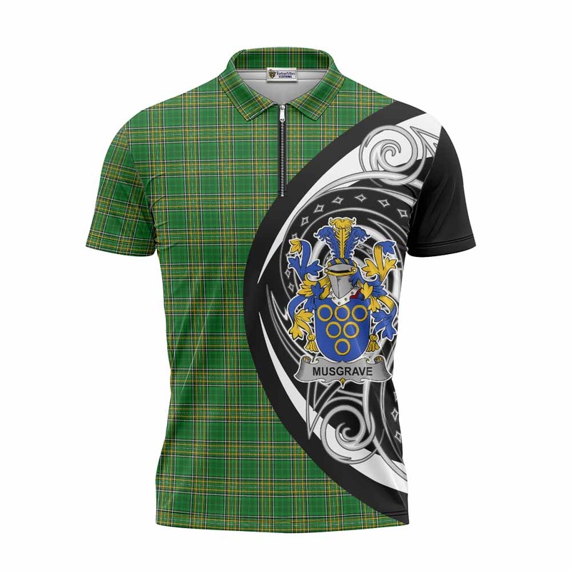 Musgrave Irish Clan Zipper Polo Shirt Celtic Circle Style