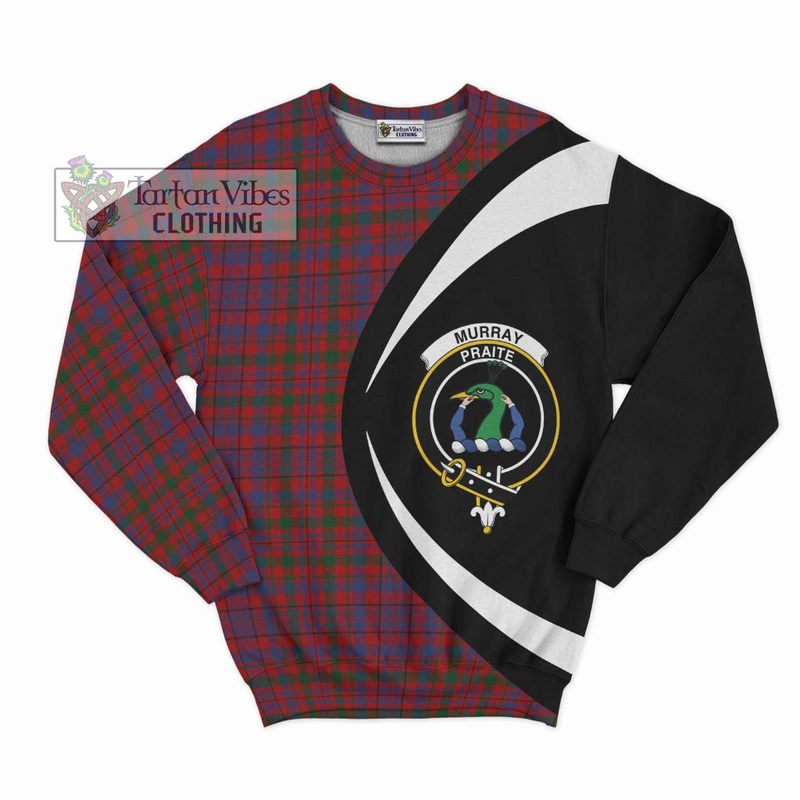 Murray of Tullibardine Tartan Sweatshirt with Family Crest Circle Style
