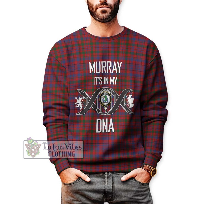 Murray of Tullibardine Tartan Sweatshirt with Family Crest DNA In Me Style
