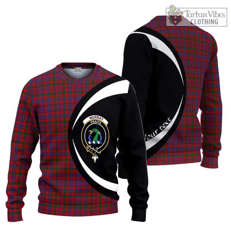 Murray of Tullibardine Tartan Ugly Sweater with Family Crest Circle Style