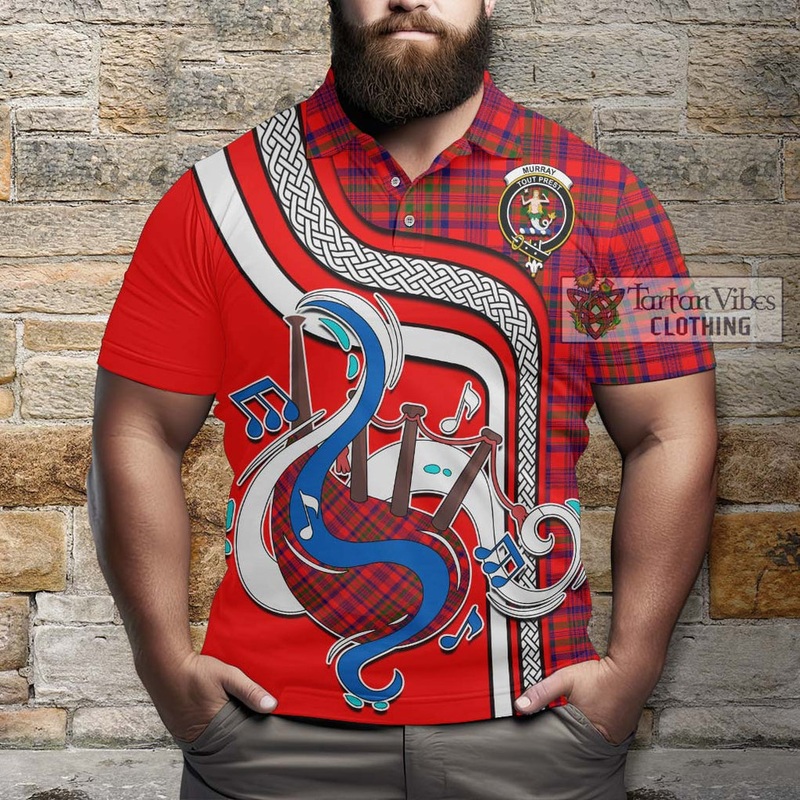 Murray of Tulloch Modern Tartan Polo Shirt with Epic Bagpipe Style